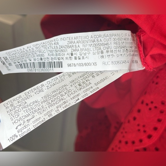 Zara Red Tiered Ruffled Maxi Dress for Wedding Guest - Picture 11 of 11